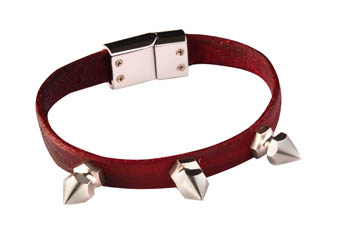 leather bracelet with spikes